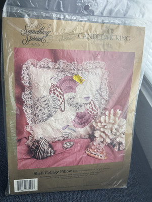Something Special Candlewicking Embroidery Kit ''Shell Collage'' Pillow - SEALED