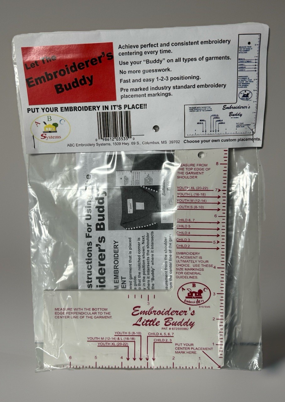 Placement Tool For Garments - Embroiderer's Buddy Ruler Guid