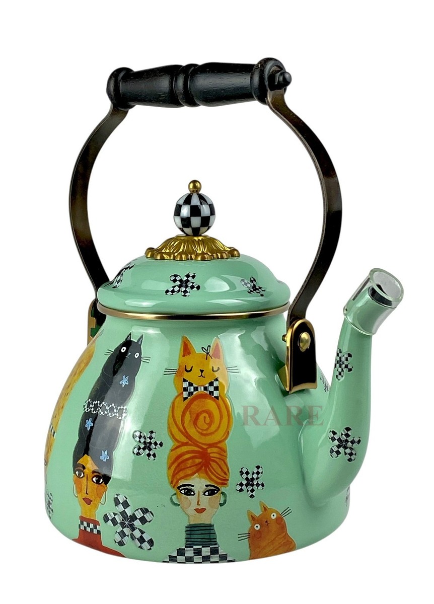 MacKenzie-Childs Terry Runyan Special Edition Cat Lady Tea Kettle
