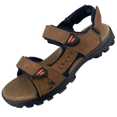 Herren Sandalen Trekking Braun Leder Sandale Übergröße Sommer Freizeit 48 49 - Bild 1 von 4