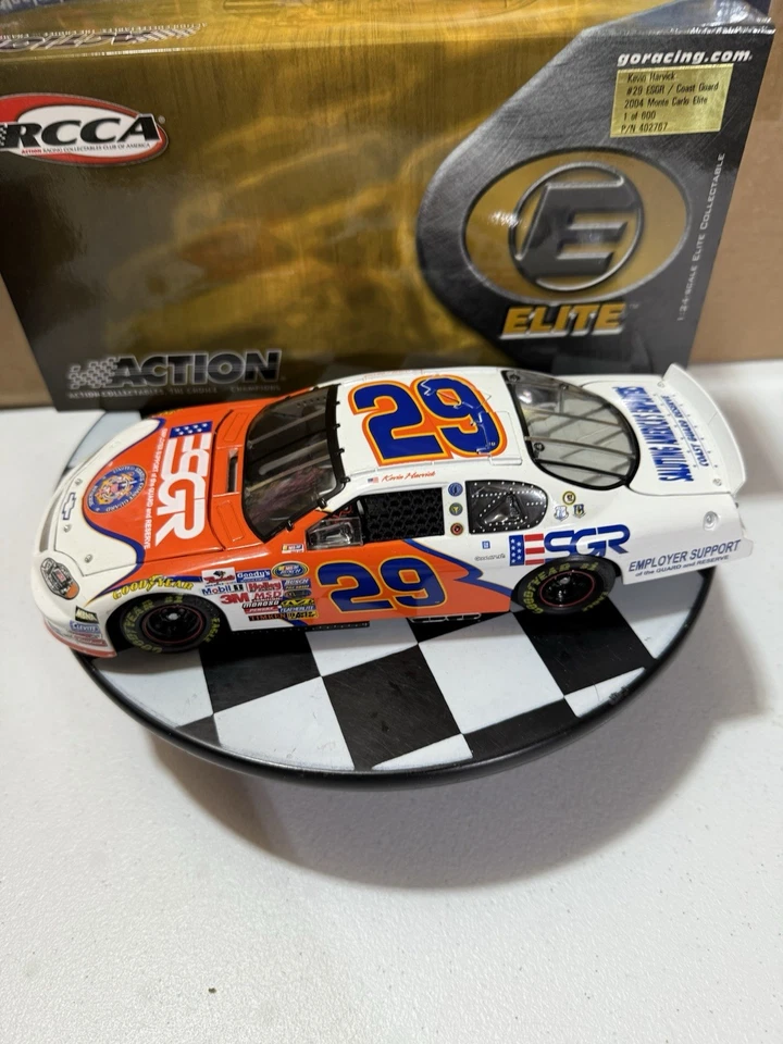 Kevin Harvick ELITE #29 ESGR GUARDACOSTAS 2004 1/24 Nascar Diecast Foto 2 de 4
