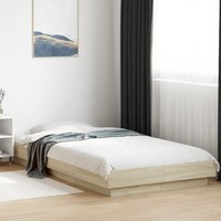 Bettgestell Mit LED 90X200 Cm Sonoma-Eiche Holzwerkstoff