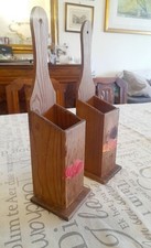 Portaposate in legno con decoro floreale