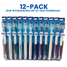 12-PACK Oral-B CrossAction All-in-One Manual Toothbrush 35 Soft Bristles