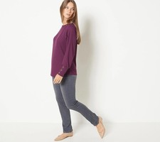 Belle by Kim Gravel Regular Primabelle Pull-On Jeans Grey Wash 4 New