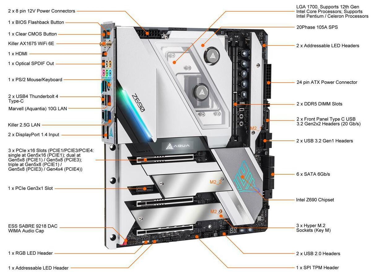 ASRock Z690 AQUA OC LGA 1700 EATX Intel Motherboard for sale ASRock Z690 AQUA OC LGA 1700 EATX Intel Motherboard for sale
