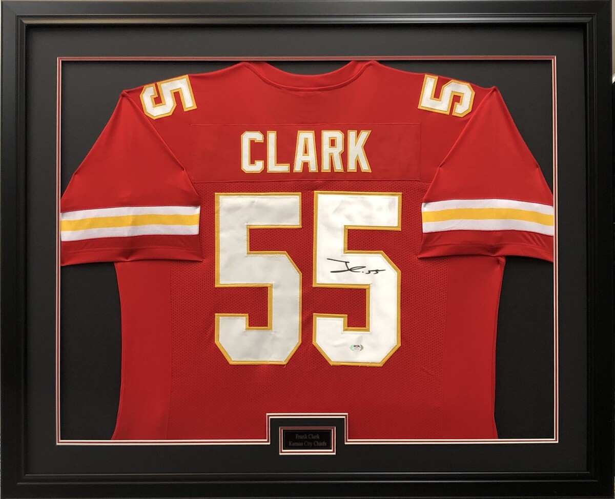 Frank Clark signed framed custom jersey NFL Kansas City Chiefs PSA
