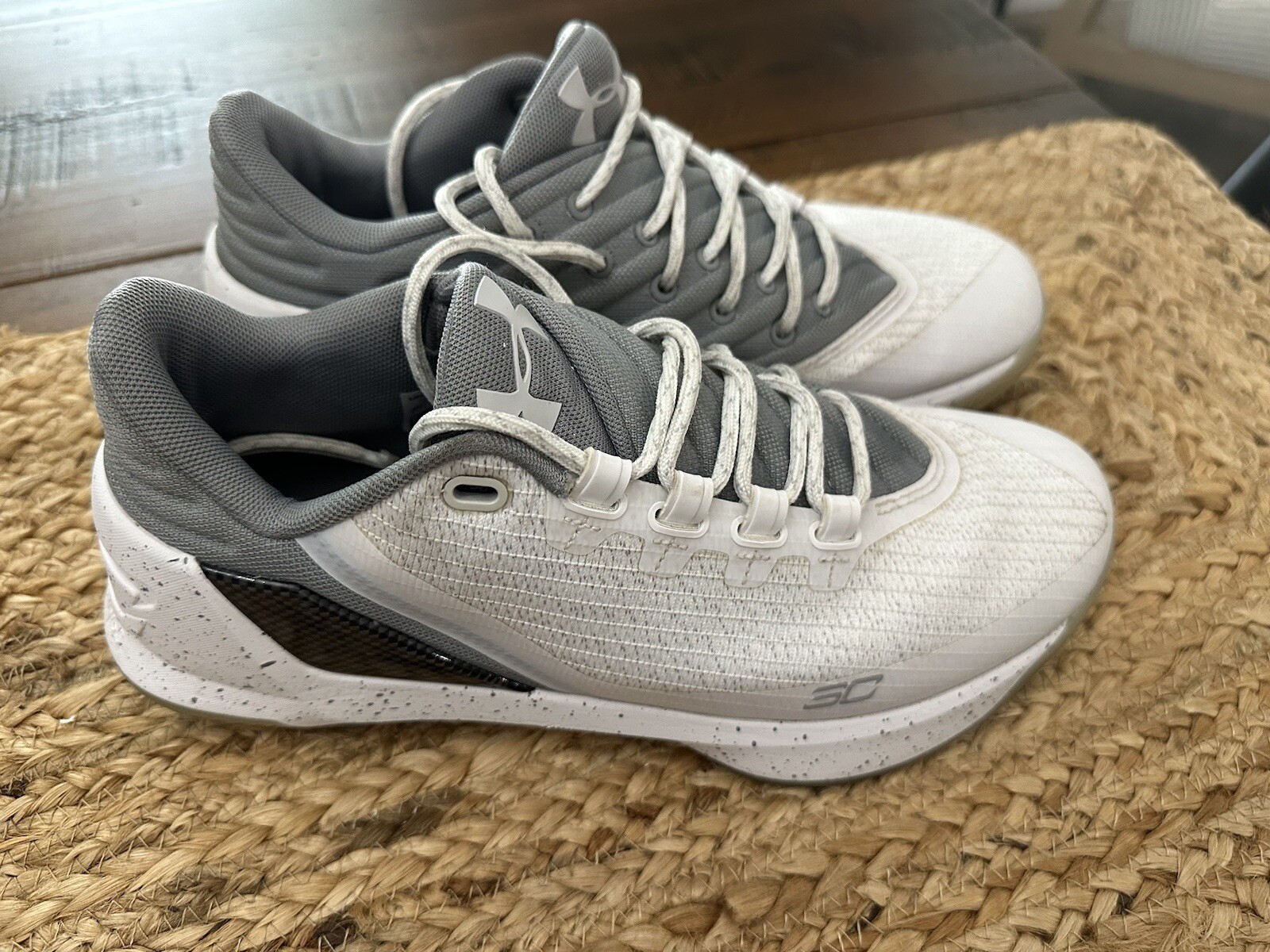 Under Armour Curry White And Gray Low Athletic Sneakers