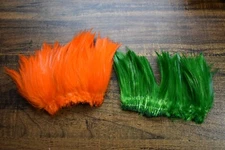 1 Clump Rooster Saddle Saltwater Hackle, 3" Long Feathers, 2 Colors,  U CHOOSE