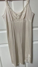Shadowline 36 Lingerie Dress Full Slip Ivory Lace Trim Lovely Vintage