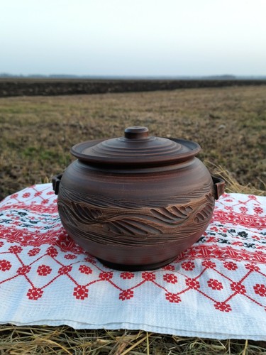 Big Pot Handmade Ceramic Baking Dish Saucepan Clay Cooking Pan Organic Ceramics - Picture 10 of 12