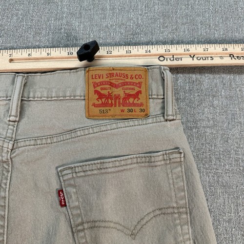 Levis 513 Jeans Herren 30x30 hellbraun Slim Straight Stretch helle Waschung - Bild 6 von 9