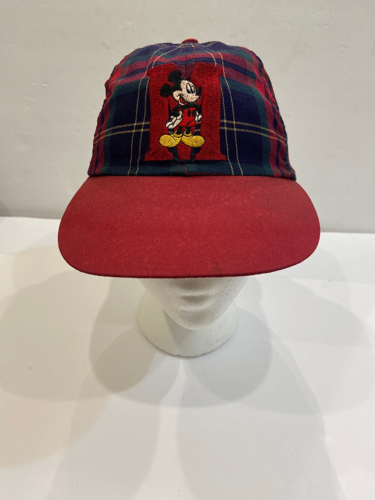 Mickey Mouse Hat Embroidered Plaid Kids 