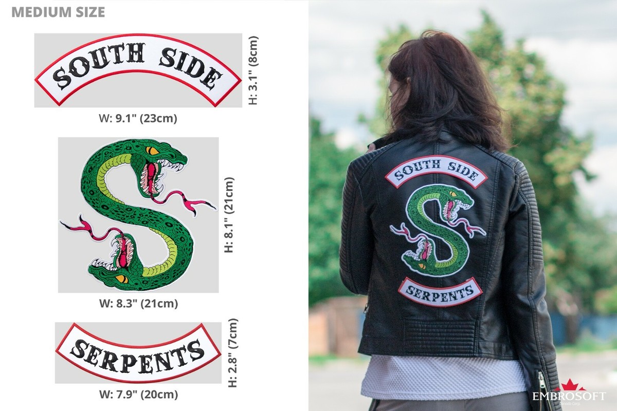 Riverdale Warner Bros. Red Backpack with South Side Serpents Patch (Nwots) Riverdale SouthSide Serpents Back Embroidered Patch Iron On  main image 3