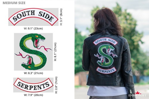 Riverdale SouthSide Serpents Back Embroidered Patch Iron On Two Sizes - Picture 13 of 14