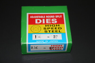 NEW Vintage Japan Made Adjustable Round Split Dies High Speed Steel 1 1/4 - 27
