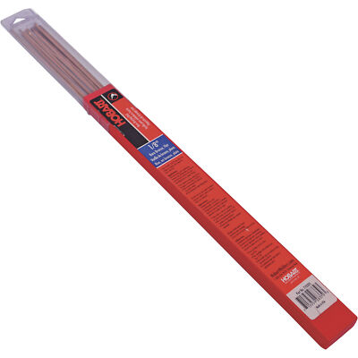 Hobart Brazing Rods, Flat Uncoated Bare Bronze,  1/8in. Dia. x 17.5in.L, 10-Ct.