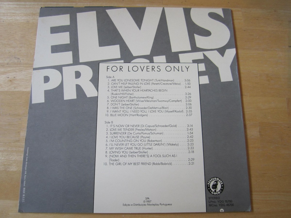 Elvis Presley LP, 20 Songs For Lovers Only, Made in Portugal | eBay
