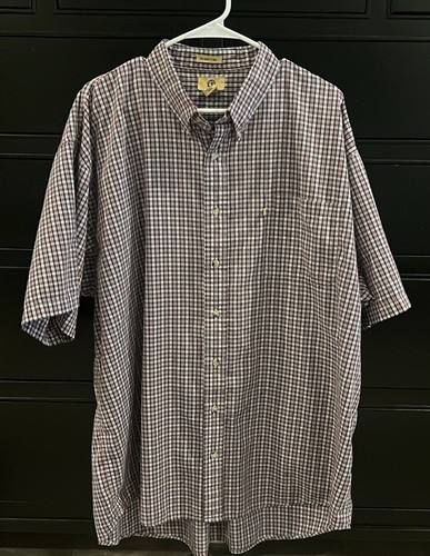 Duck Head Men’s Wrinkle Free Cotton Blend Short Sleeved Plaid Shirt Size XXL