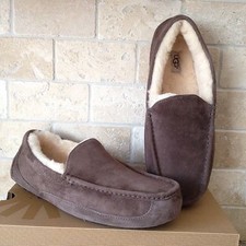 UGG ASCOT ESPRESSO BROWN SUEDE SHEEPSKIN SLIPPERS MOCCASINS SHOES SIZE US 9 MEN