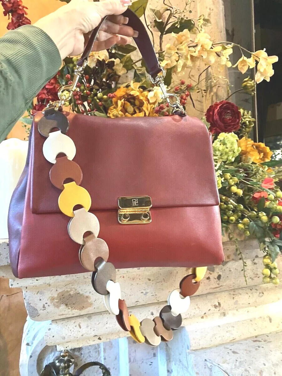 AUTHENTIC CAROLINA HERRERA COLOR BLOCK BARET HANDBAG eBay