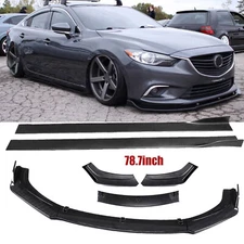 Front Bumper Lip Spoiler Splitter Carbon Fiber For Mazda6 2014-2018 Side Skirt