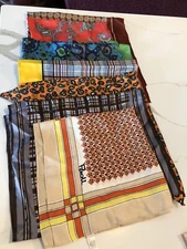Vintage Scarves 1970's Vera, Paoli, Jacqmar 100% Acetate, LOT OF 7