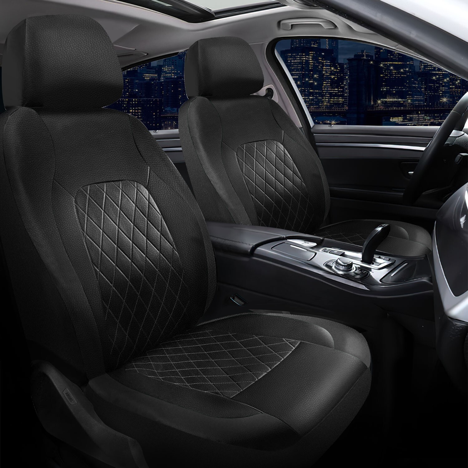 rebols Nissan Note Compatible Thai Feather Auto Seat Cushion Set-Protection Cover (Front-Rear Full Set