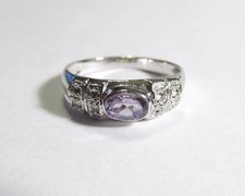 Delightful Natural Amethyst 0.65 Carat Solitaire Silver Ring Size 6.75  AR91