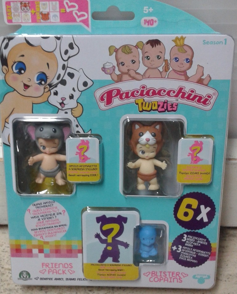 BLISTER 3 PACIOCCHINI TWOZIES + 3 AMICI ANIMALETTI