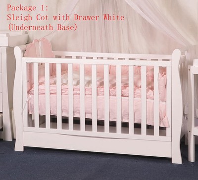 white crib with wheels