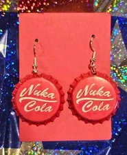 Fallout Nuka Cola Bottle Cap Earrings *Unofficial, Handmade*