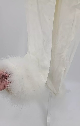 De Colección Finales de los 50 Principios de los 60 Nuevo de Edición Traje Blanco con Puño de Pluma Doblamour con Cremallera de Metal - Imagen 9 de 24