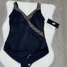 NWT Roxanne Swimsuit Bikini one piece Size 16 / 40 C cup Mock Surplice