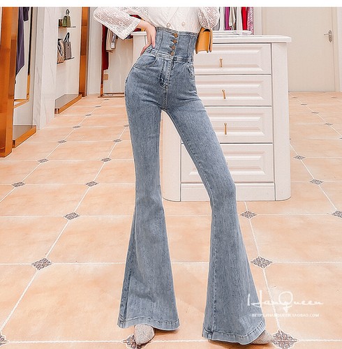 Denim Pants Long Loose Flare Trousers 