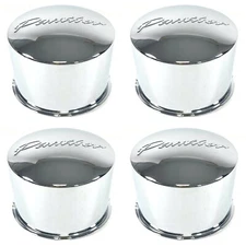 4 CAP DEAL PANTHER  5 1/4" DIA BORE 5" H CHROME WHEEL RIM CENTER CAP PUSH THRU