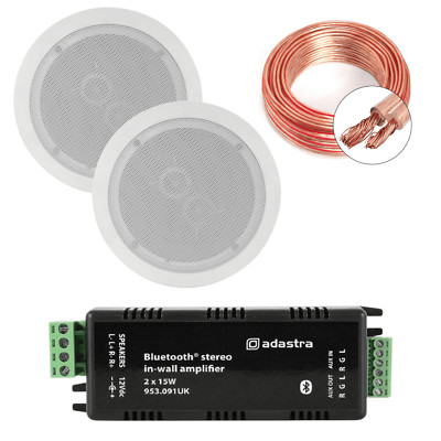 Adastra Bluetooth Musikanlage + 6,5'' gerichtete Deckenlautsprecher (Paar)