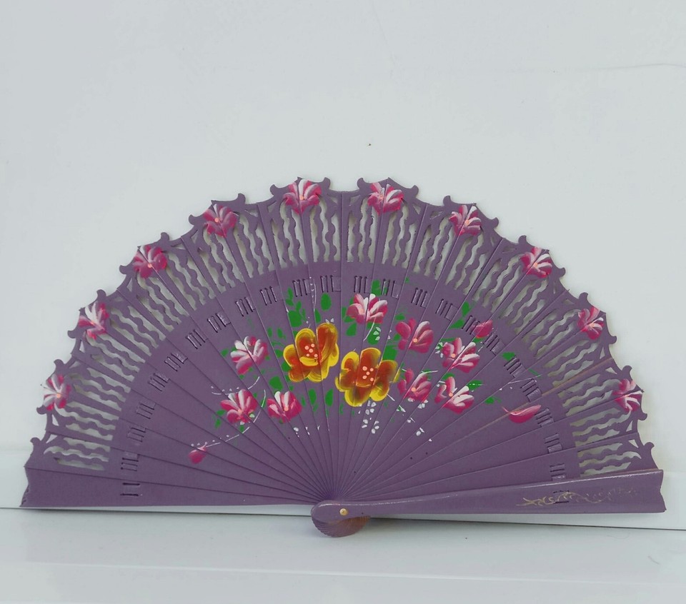 Maroon Wood Spanish Flamenco Vintage Wooden Folding Hand Maroon Wood Spanish Flamenco Vintage Wooden Folding Hand