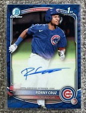 2025 Bowman Chrome RONNY CRUZ Blue Reptilian Refractor Auto RC /150