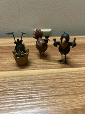Suzi Skoglund 3 Bird Figurines Made With Metal Leggs/Feet All signed By Artist