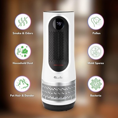 LivePure HEPA Air Purifier and Space Heater Combo, Powerful 3 in 1 NOB