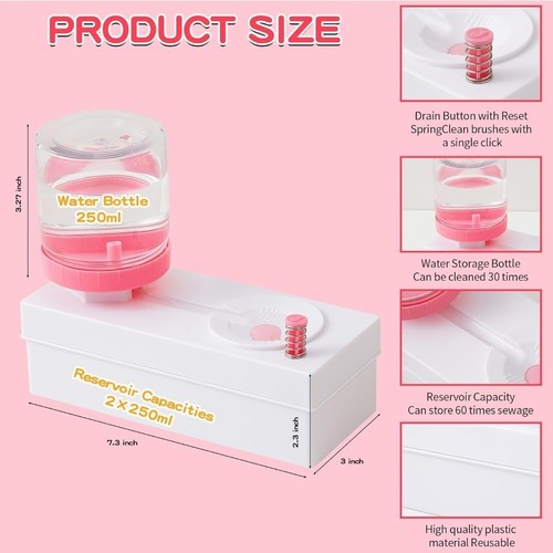 Paint Brush Rinser Dispenser Paint Cleaner Art Supplies Water Cycle Pink & White - Picture 6 of 6