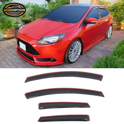 In-Channel Window Visors Fits 12-18 Ford Focus Sedan& Hatchback Rain Guard Vent
