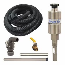 Exair 6195 High Lift Rev. Drum Vacuum System, 55 Gal., Hose Dia. 1-1/2", 43 Scfm