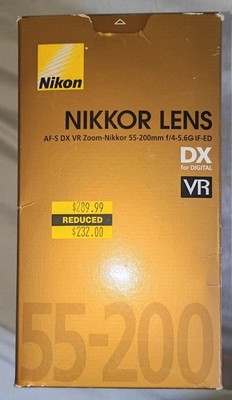 Nikon Nikkor Zoom Lens AF-S DX 55-200mm f/4.5-5.6G ED VR DX Brand New in Box.