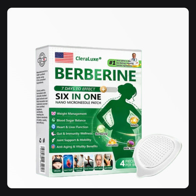 CleraLuxe Nano 6-in-1 Berberine Microneedle Patch(4pcs/Box)