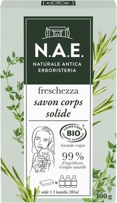 3er Set N.A.E Feste Duschseife Bio Erfrischend 100g Rosmarin Thymian Vegan