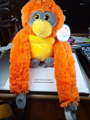 Nanco Orange Orangutan Monkey Hooking Hands Plush 12'' Stuffed Animal Toy PL13