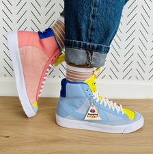 Nike Blazer Mid '77 Dance GS Sz 6Y Big Kids Shoes Blue Orange Sneaker DQ6084-402