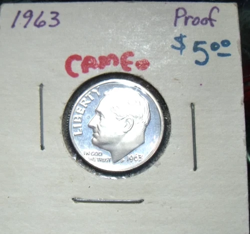 USA dime Gem Proof 1963 silver  Cameo Beauty